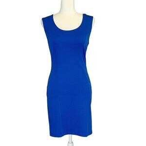 Body Central Sleeveless Open Back Figure Flattering Bodycon Blue Dress Sz Medium